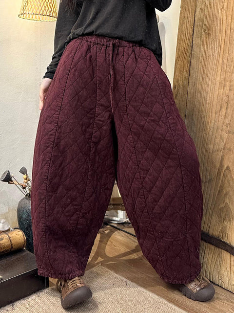 Pantalon sarouel en denim à fleurs rétro pour femme