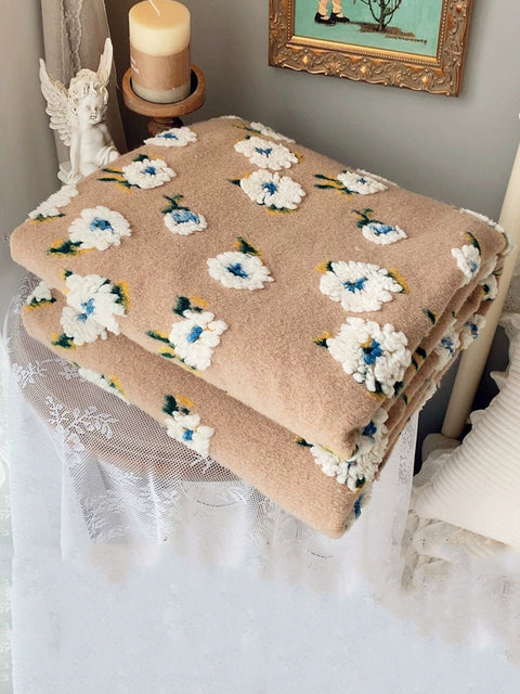 Couverture de canapé en laine polaire Daisy pour lit queen size