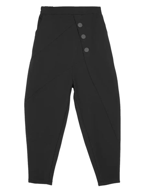 Pantalon sarouel en denim à fleurs rétro pour femme