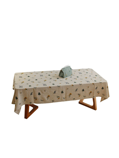 Nappe en lin avec broderies artistiques Foral