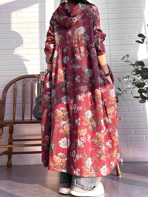 Robe d'été vintage en lin à col en V pour femme