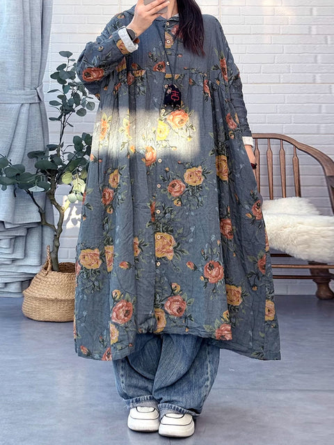 Robe d'été vintage en lin à col en V pour femme