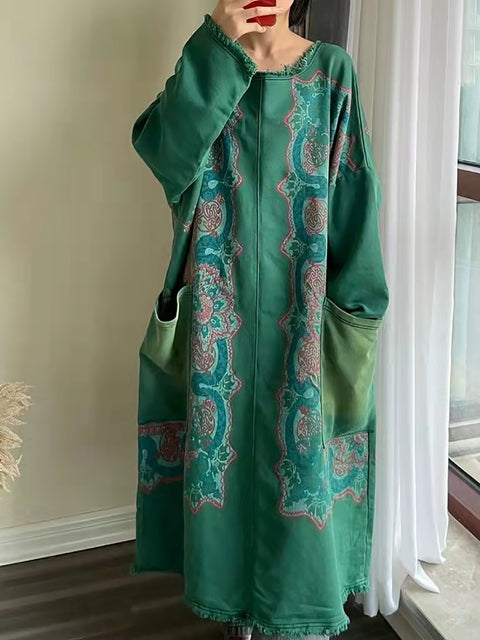 Robe d'été vintage en lin à col en V pour femme