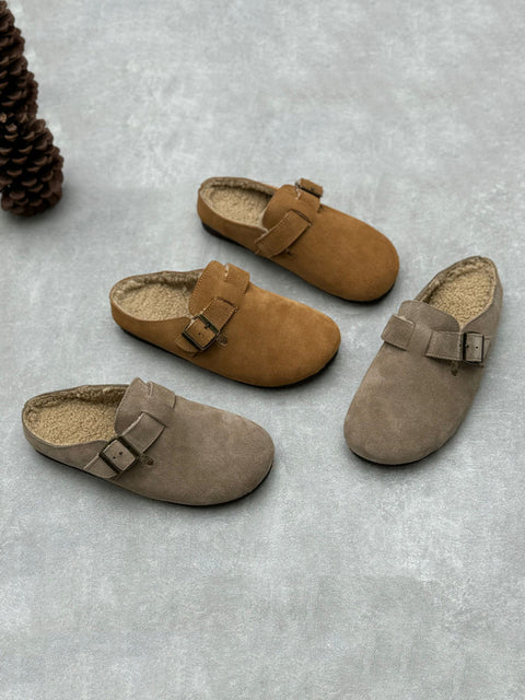 Chaussons Birkenstock en cuir véritable doublés de polaire pour femmes