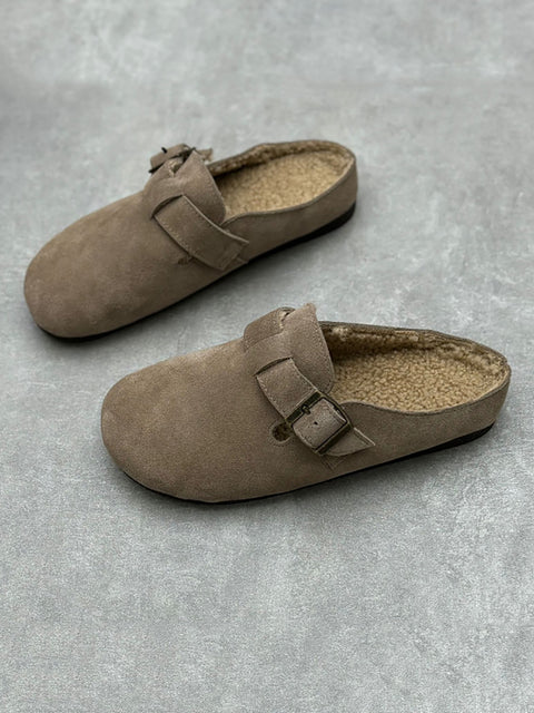 Chaussons Birkenstock en cuir véritable doublés de polaire pour femmes