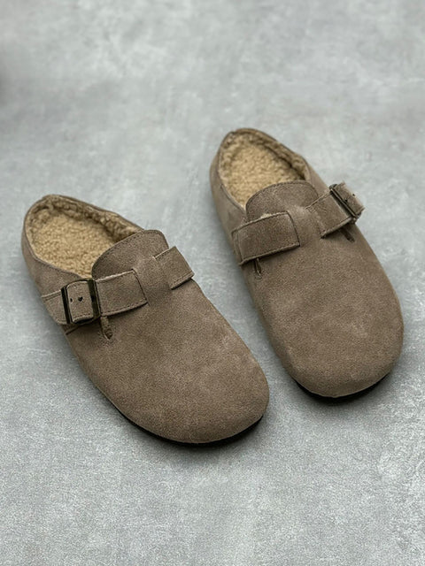 Chaussons Birkenstock en cuir véritable doublés de polaire pour femmes