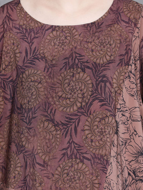 Robe épissée à patchs de fleurs vintage pour femmes