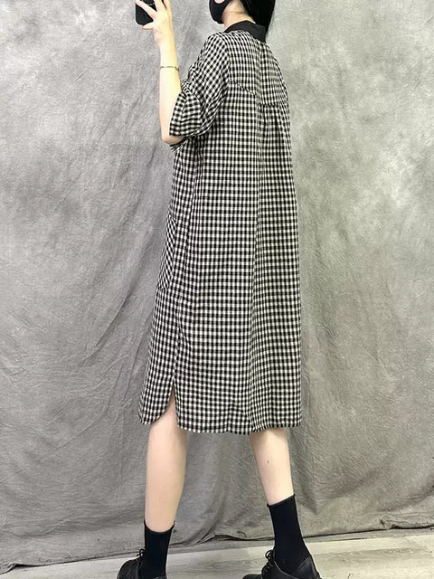 Robe d'été vintage en treillis pour femme