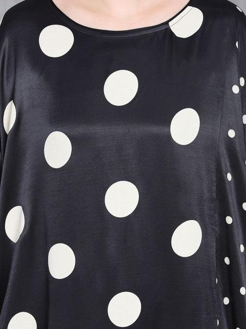 Robe ample à pois vintage pour femme