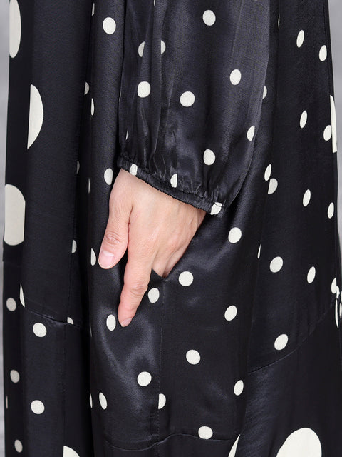 Robe ample à pois vintage pour femme