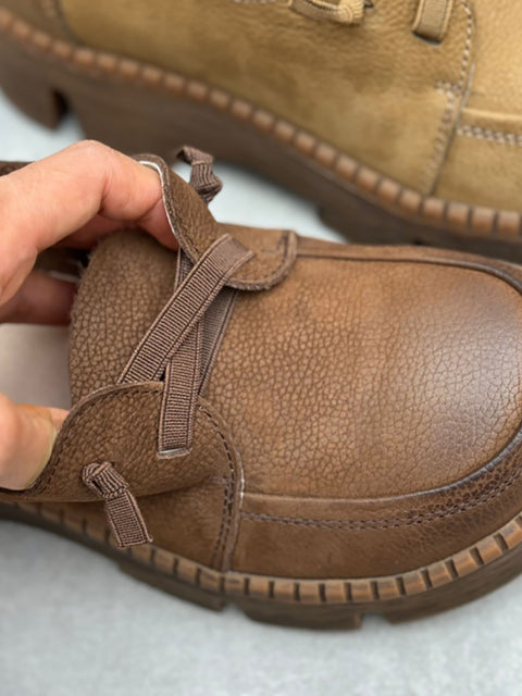 Chaussures à plateforme en cuir vintage pour femmes