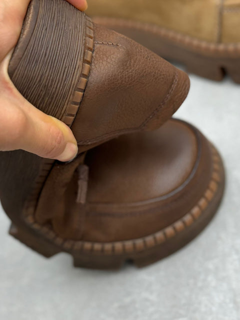 Chaussures à plateforme en cuir vintage pour femmes