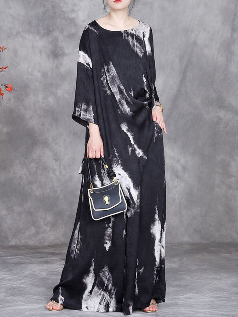 Women Spring Vintage Print Loose Suits