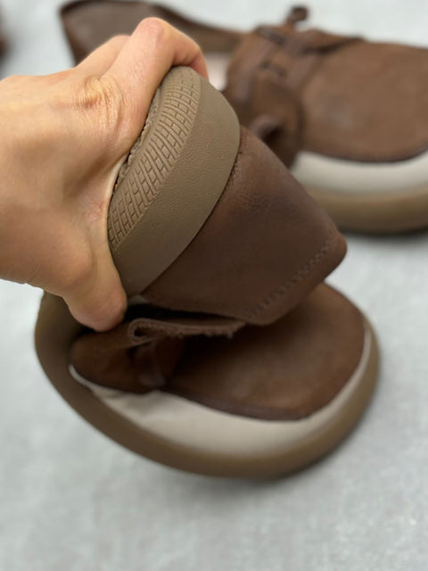 Chaussures d'été à talons bas en cuir colorblock pour femmes