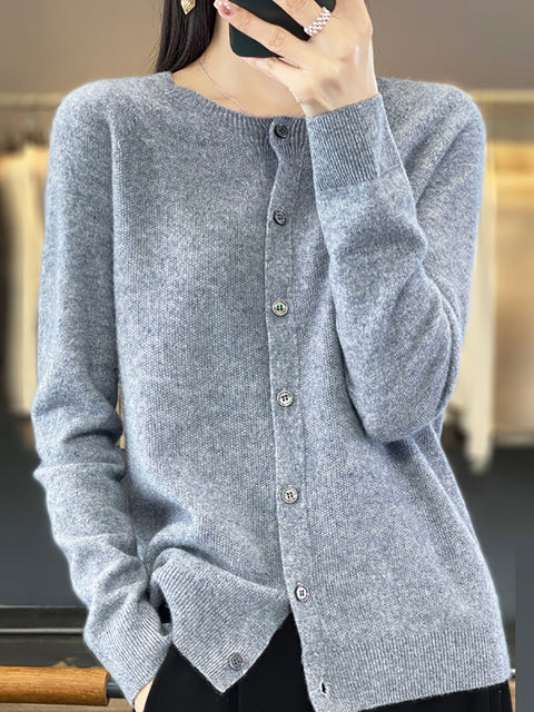 Pull en tricot à col rond en laine pour femme