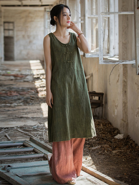 Robe gilet vintage tie-dye d'été pour femme