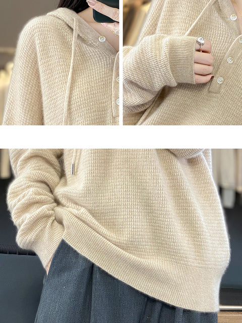 Pull en laine à col rond et rayures pour femme, décontracté, automne