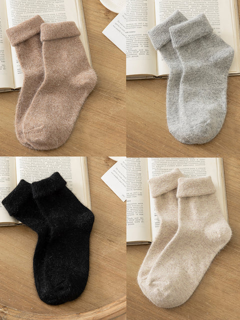 4 paires de chaussettes chaudes en laine pour femme