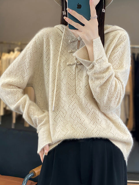 Pull en laine à col rond et rayures pour femme, décontracté, automne