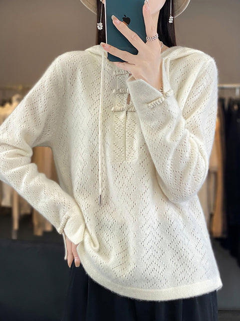 Pull en laine à col rond et rayures pour femme, décontracté, automne