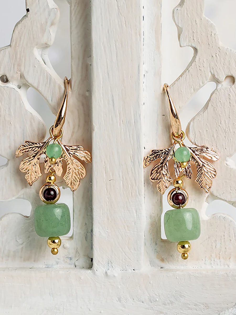 Boucles d'Oreilles Plaquées Or Ethnique Rétro Femme