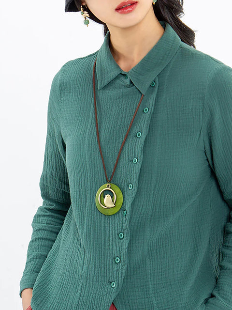 Collier pendentif en bois rond en forme d'oiseau en métal mignon