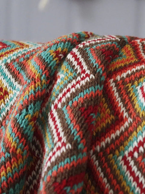 Canapé bohème de style vintage du milieu du siècle Plaid 