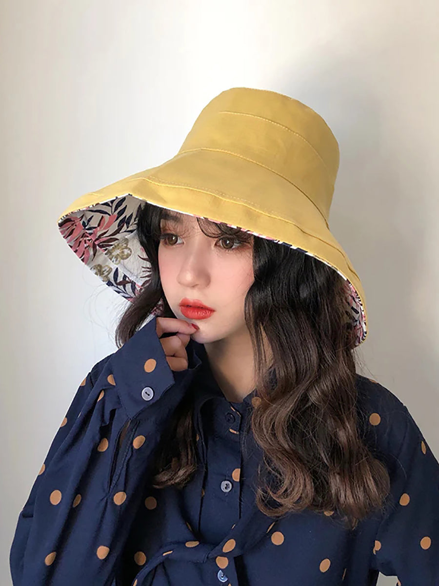 Chapeau de soleil d'été pour femme, chapeau pliable de couleur unie