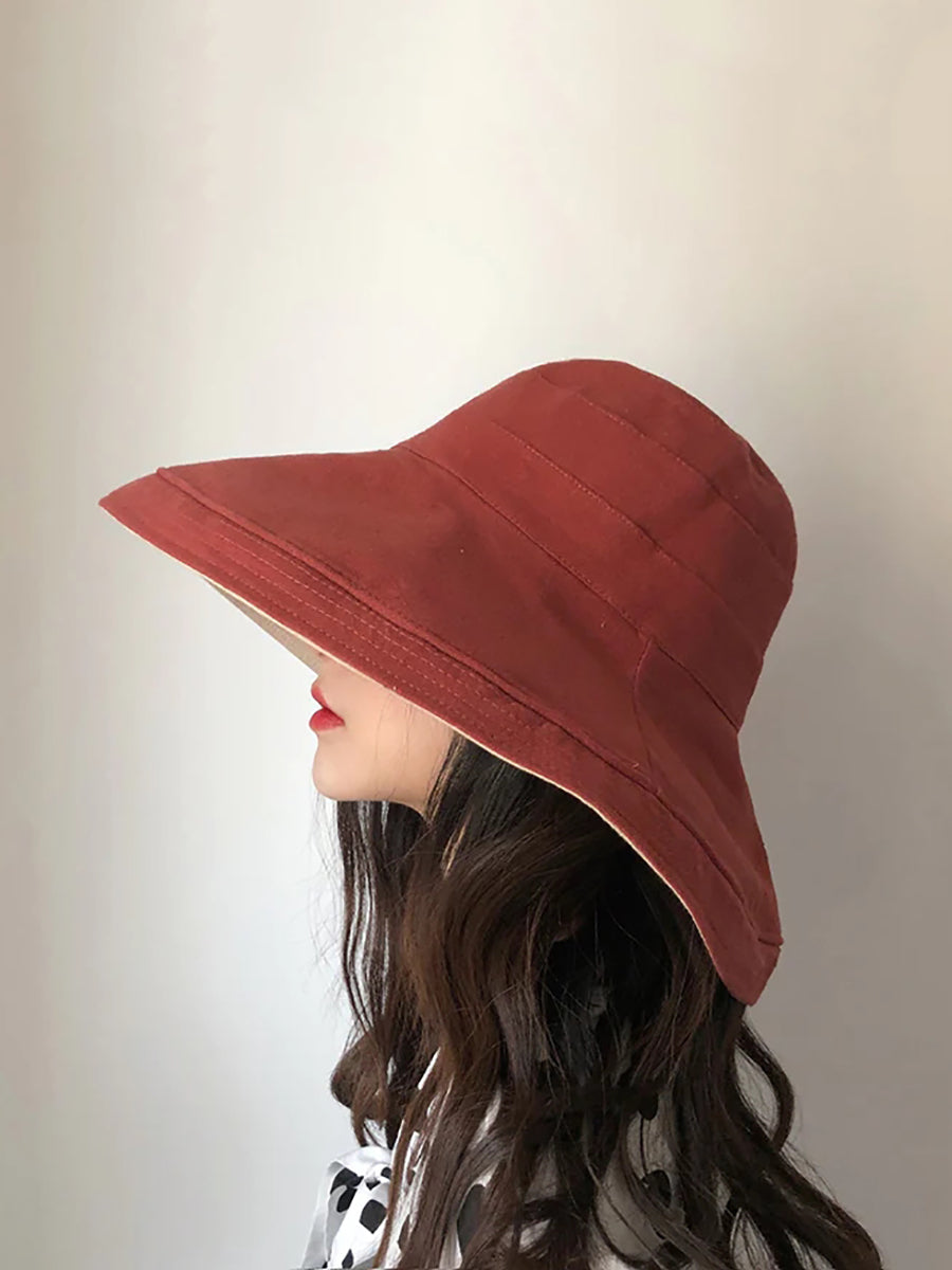 Chapeau de soleil d'été pour femme, chapeau pliable de couleur unie