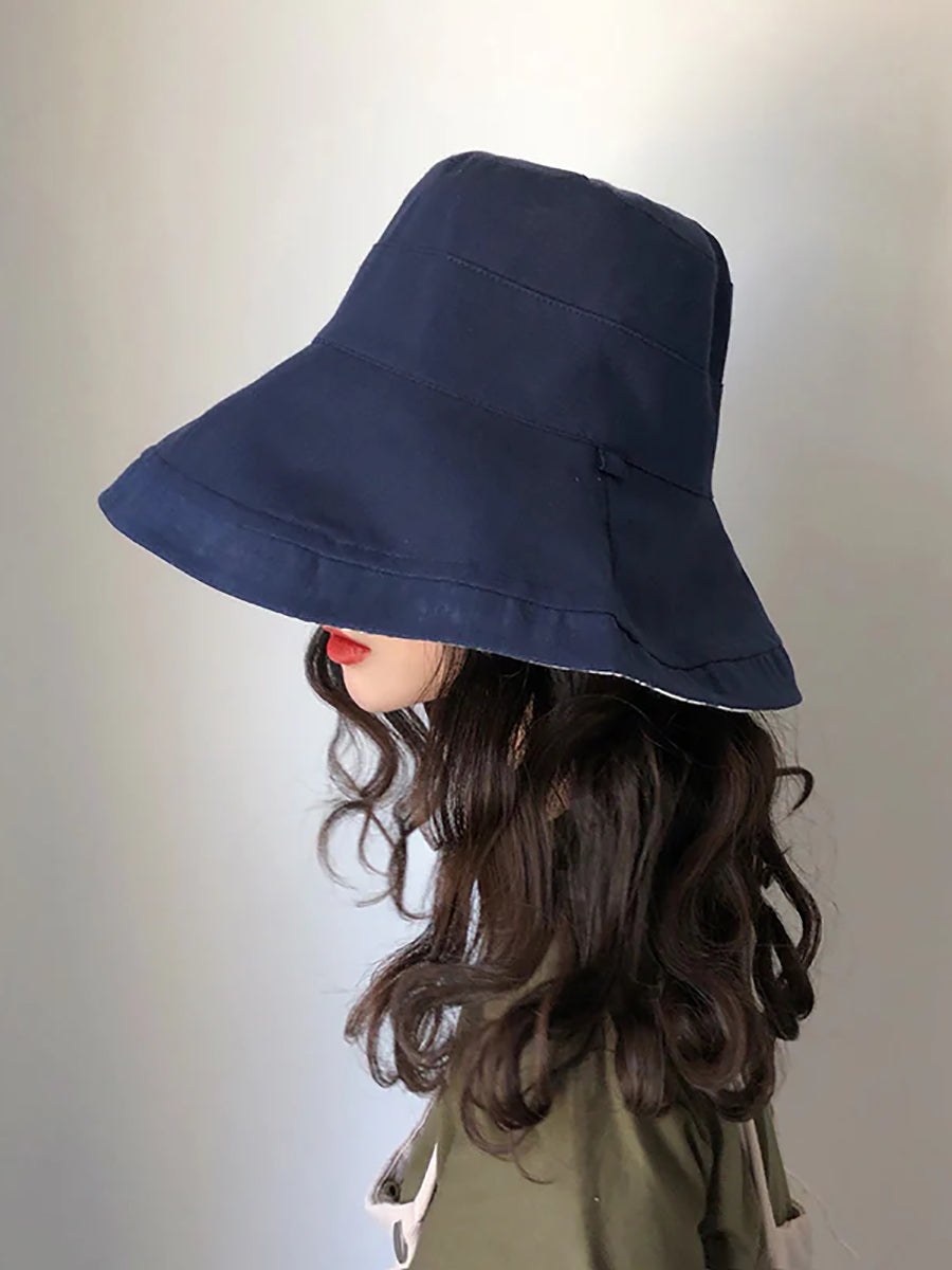 Chapeau de soleil d'été pour femme, chapeau pliable de couleur unie