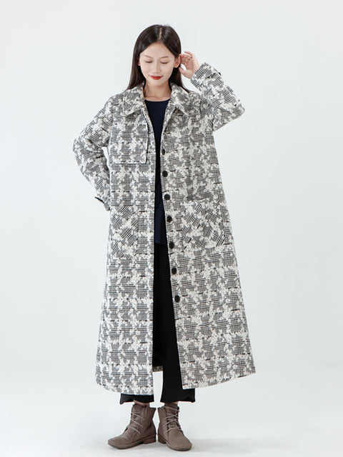 PLUS Size - Manteau d'hiver à poche en jacquard pour femme