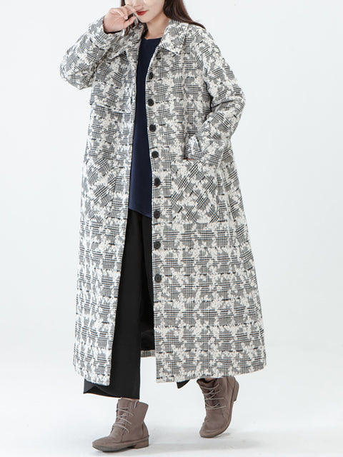 PLUS Size - Manteau d'hiver à poche en jacquard pour femme