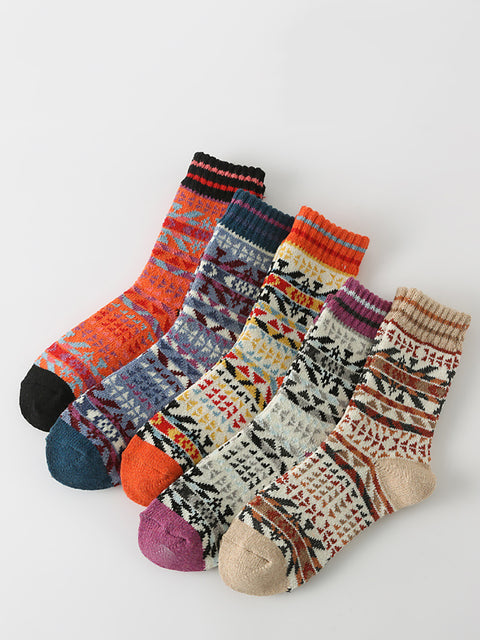 5 paires de chaussettes épaisses d'hiver pour femmes