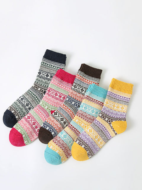 5 paires de chaussettes épaisses d'hiver pour femmes