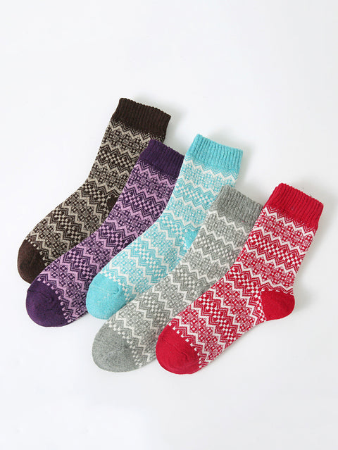 5 paires de chaussettes épaisses d'hiver pour femmes