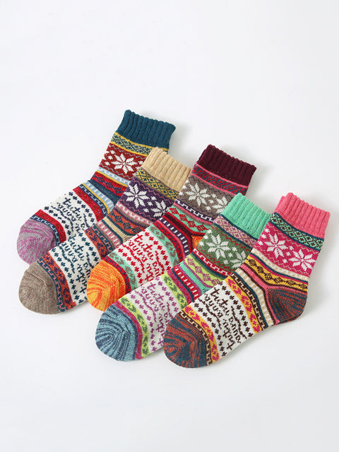 5 paires de chaussettes épaisses d'hiver pour femmes