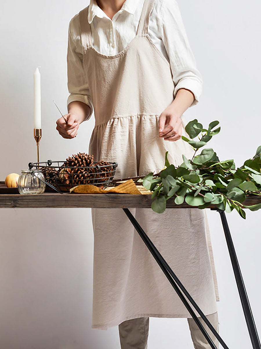 Tablier de fleuriste de cuisine de couleur unie