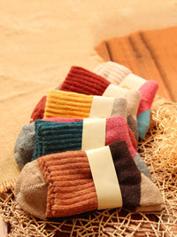 Thumbnail for Chaussettes épaisses en laine d'hiver pour femmes (5 paires)