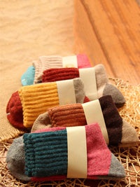 Thumbnail for Chaussettes épaisses en laine d'hiver pour femmes (5 paires)