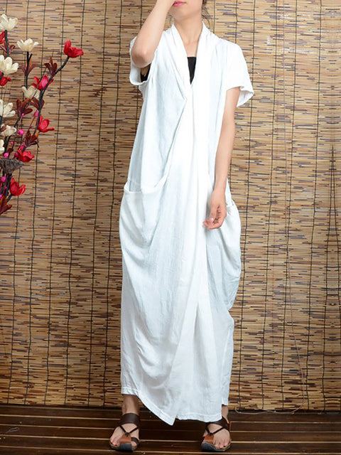 Plus Size Women summer cotton linen dress