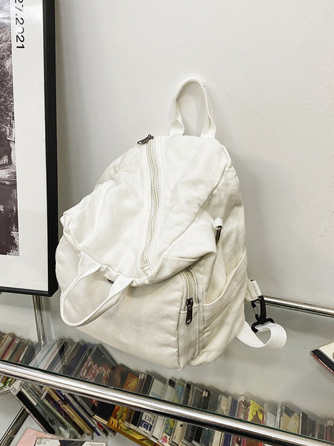 Sac à dos de sacs à bandoulière solides en toile de style japonais