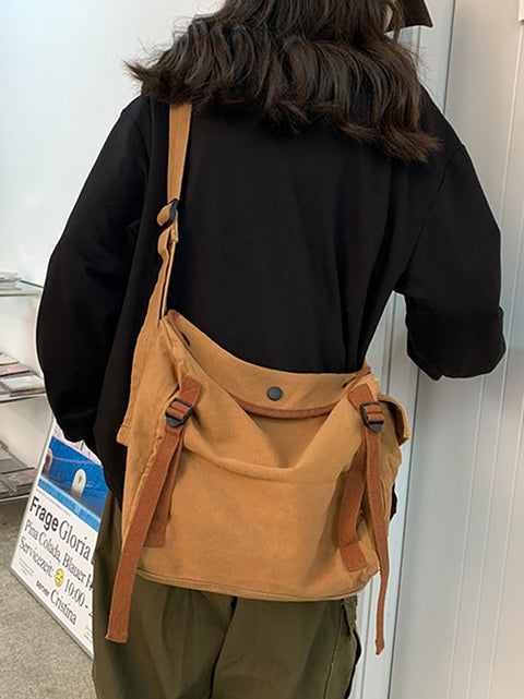 Sac en toile de style japonais, sac à bandoulière rétro