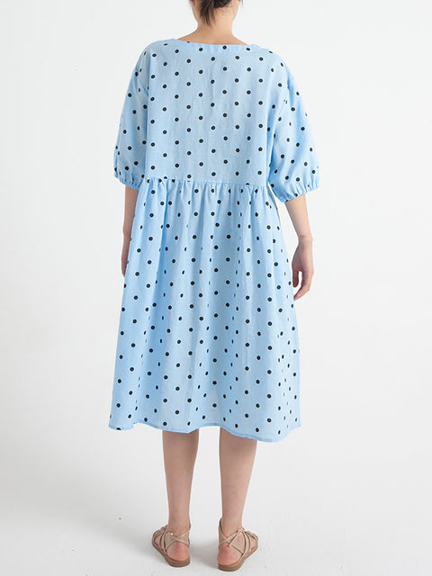 Robe d'été plissée à manches courtes et col en V de grande taille