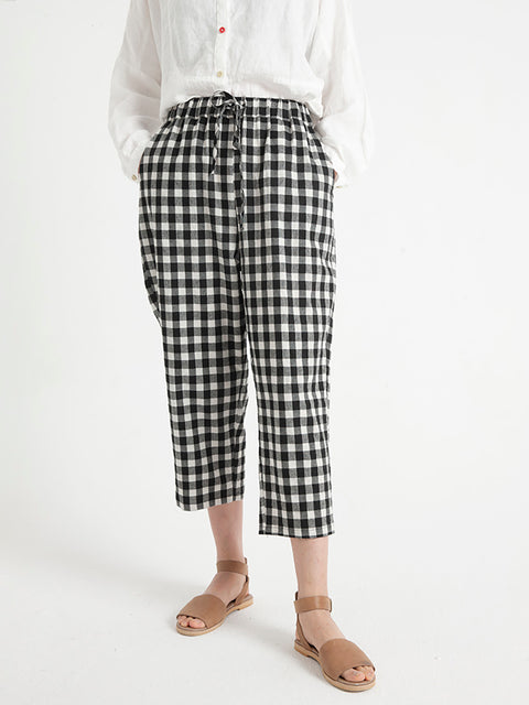 Plus Size Plaid Casual Summer Women Loose Pants