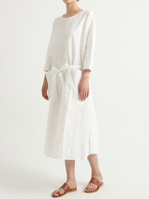 Robe ample décontractée en coton d'été avec ceinture