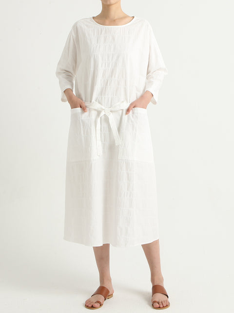 Robe ample décontractée en coton d'été avec ceinture