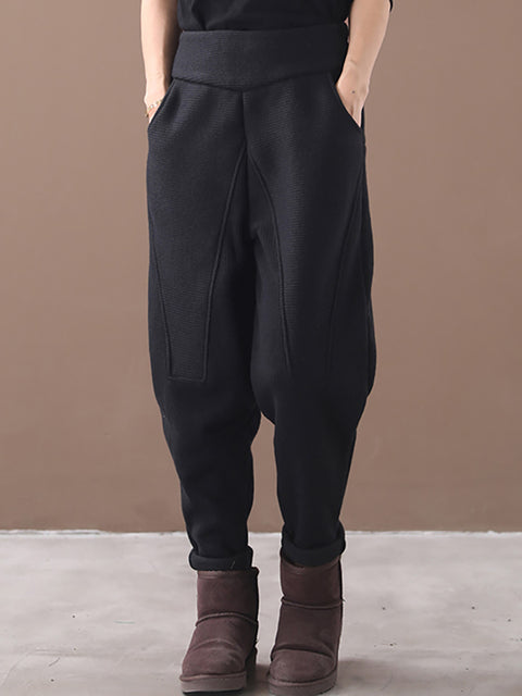 Grande taille - Pantalon thermique épais décontracté pour le printemps