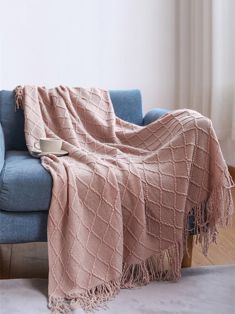 Summer Nap Knited Tassel Sofa Blanket