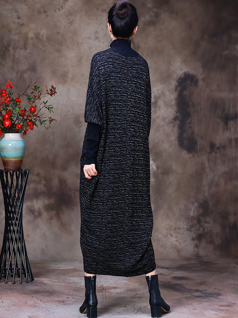 Solid Batwing Sleeve Women Maxi Dress