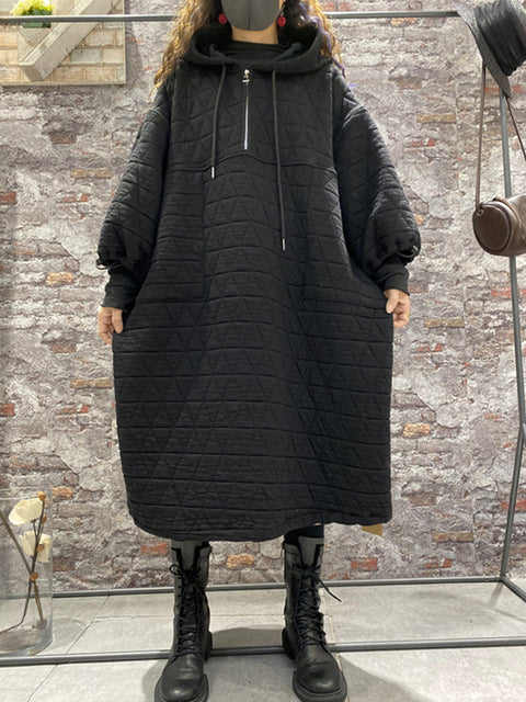 Robe à capuche de vêtements rembourrés pour femmes d'hiver de grande taille